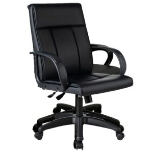 Кресло офисное (компьютерное) TRON F1 экокожа Prestige, 56х49х48 см, черный