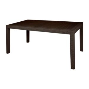 Стол пластиковый большой Rattan, 1532х789х701 мм, горький шоколад