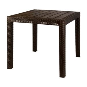 Стол пластиковый малый Rattan, 789х789х701 мм, горький шоколад